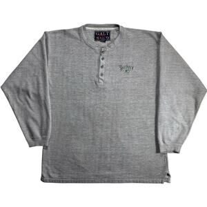 Vintage Galt Sand Green Bay Packers Medium Fleece Henley Long Sleeve Shirt